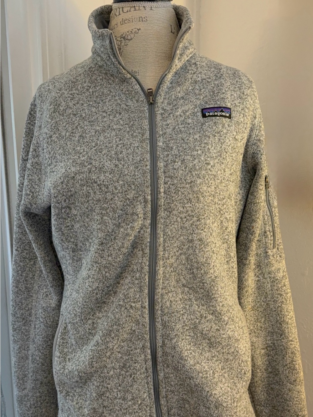 PATAGONIA Women’s Better Sweater Full Zip Fleece Jacket Grey Heather Size L